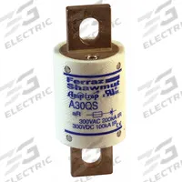 Semiconductor Fuse: A30QS Series, Fast-Acting, 90 A, 300 V AC, 300 V DC DC Volt Rating (MPN A30QS90-4). Key specifications — Series: A30QS; Brand: MERSEN; Voltage Type: AC/DC.
