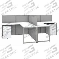BUSH BUSINESS FURNITURE Modular Cubicle Workstation: 45 in Overall Ht, 119 in Overall Wd, White (MPN EOD560SWH-03K). Key specifications — Brand: BUSH BUSINESS FURNITURE; Office Cubicle Color: White.