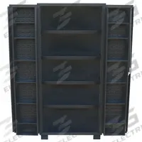 JAMCO Bin Cabinet: 60 in x 24 in 78 in, 16 Shelves, 0 Bins, Deep Box, 14 ga Panel, Black, Paddle (MPN DA260BL). Key specifications — Assembled: Assembled; Cabinet Style: Shelf and Bin; Brand: JAMCO; Cabinet Color: Black; Cabinet Finish: Powder Coated; Cabinet Material: Steel; Cabinet Storage Components: Shelves.