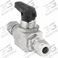 HAM-LET Manual Two-Way Ball Valve: 1/4 in, 316 Stainless Steel, Straight, Compression x Compression (MPN H-6800-SS-L-8MM-IPSS). Key specifications — Brand: HAM-LET; Handle: Lever.