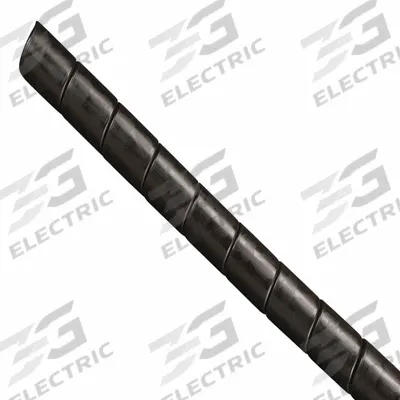 CAPLUGS Fire Resistant Anti-Static Spiral Wrap: 1 1/16 in Dia, 66 ft Lg, Black - Fire-Resistant & Antistatic Spiral Hose Wraps
