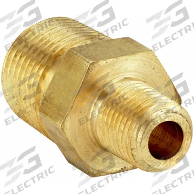 PARKER Metal Pipe Straight: Straight, Brass, 3/8 in x 1/8 in - Threaded Extreme-Pressure Hydraulic Pipe Fittings