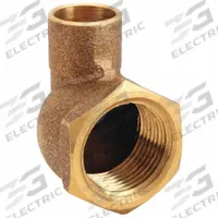 NIBCO Sweat Fitting Elbow: 3/4 in CTS x 1 in Pipe, Cup x FNPT, Bronze (MPN 7073R 3/4X1)