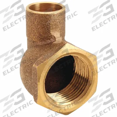 NIBCO Sweat Fitting Elbow: 3/4 in CTS x 1 in Pipe, Cup x FNPT, Bronze (MPN 7073R 3/4X1) - Cast Copper & Bronze Tube Fittings
