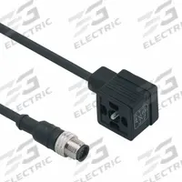 IFM Patch cable: M12 Male Straight x DIN Form A, 2 m Cable Lg, PUR, Black, 5 Pins, IP67 (MPN E11419). Key specifications — Wire Size: 5.00 mm; Brand: IFM; Cable Jacket Color: Black; IP Rating: IP67.