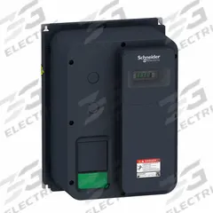 SCHNEIDER Variable Frequency Drive: In Phase Single, Out Phase Single, 1 hp, No Bypass, Programmable (MPN ATV320U07M2W). Key specifications — Style: Compact; Color: Black/Green; Output Phase: Single.