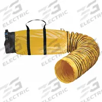ALLEGRO Ventilation Duct: 12 in Dia, 15 ft Lg, For Use With Blowers, Black/Yellow, Vinyl Polyester (MPN 9550-15SB). Key specifications — Material: Vinyl Polyester; Standards: UL-94-VO; Color: Black; For Use With: Blowers; Includes: Drawstring Closure; Conductive Material Construction: No; Brand: ALLEGRO.