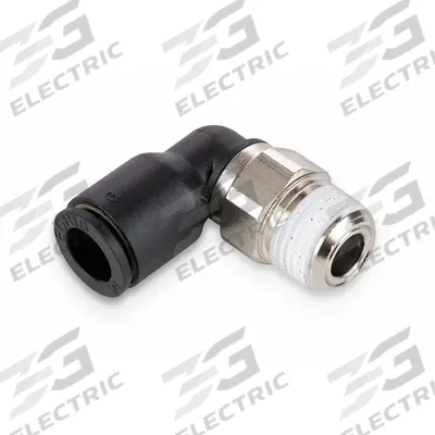 LEGRIS Push-Fit Elbow Fitting: 1/2 in Pipe x 10 mm OD Size, BSPT x Push-to-Connect - Nylon & Nickel-Plated Brass Tube Fittings