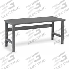 TENNSCO Workbench: Adj Ht, Steel, 60 in x 36 in, 2,500 lb Overall Load Capacity, Gray (MPN WBA-1-3660S). Key specifications — Brand: TENNSCO.