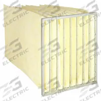 GRAINGER Pocket Air Filter: 24 in x 24 in x 36 in, MERV 14, Yellow, Fiberglass, 8 Pockets (MPN 5E836). Key specifications — Display Sell UOM: EA; Brand: GRAINGER; Media Material: Fiberglass; Performance Rating: MERV 14.