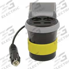 WILSON ANTENNAS Power Adapter: Power Splitter and Charger, 4 Connections, 6 in Cord Lg, Black/Yellow (MPN 305POWERCUP). Key specifications — Color: Yellow; Includes: Phone Holder; Product Type: Power Splitter and Charger; Compatible Devices: 12V Devices; Brand: WILSON ANTENNAS; Ports: 12V Auxiliary Port.