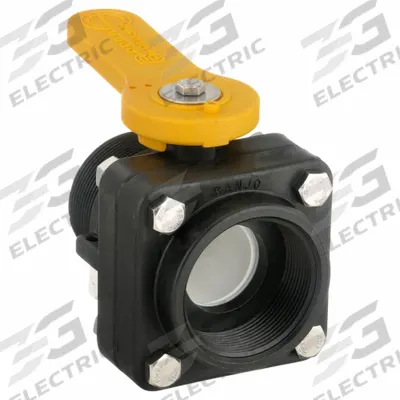 BANJO Manual Two-Way Ball Valve: 2 in, Polypropylene, Straight, MNPT x FNPT, Two-Piece - Polypropylene Ball Valves