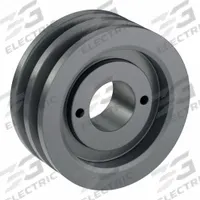 APPROVED VENDOR V-Belt Pulley: 2AK46, 2 Groove, 4.45 in OD, Bushed Bore, H/QT, Cast Iron (MPN 2AK46H). Key specifications — Pulley Industry Number: 2AK46; Pitch Diameter: 4.2 in (4L, A); For Belt Section (broad, with similar types): 4L, A, or AX.