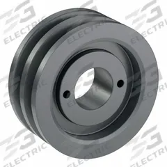 APPROVED VENDOR V-Belt Pulley: 2AK46, 2 Groove, 4.45 in OD, Bushed Bore, H/QT, Cast Iron (MPN 2AK46H). Key specifications — Pulley Industry Number: 2AK46; Pitch Diameter: 4.2 in (4L, A); For Belt Section (broad, with similar types): 4L, A, or AX.