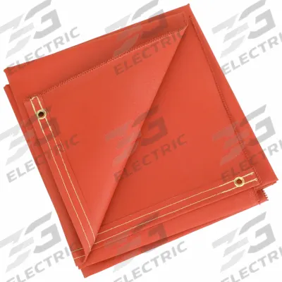 HI TEMP Welding Blanket: Silicone-Coated Fiberglass, 5 ft Wd, 5 ft Lg, Red - Heavy-Duty Silicone-Coated Fiberglass Welding Blankets