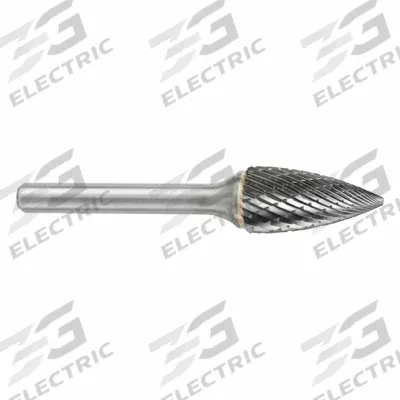 SGS PRO Carbide Bur: Pointed-End Tree, SG-13, Double Cut, 1/2" x 3/4" Head - Double-Cut Pointed-End Tree Burs