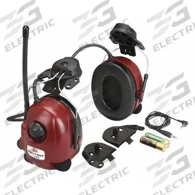3M PELTOR Headset: Hard Hat-Mounted Earmuff, 25 dB NRR, 3.5mm Stereo, Listen - Hard Hat-Mounted Headsets for Communication