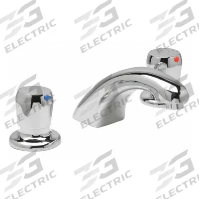 ZURN Low Arc Bathroom Faucet: AquaSpec, Widespread, Brass, Chrome Finish, 1 gpm Flow Rate - Widespread Push-Button Metering Bathroom Faucets
