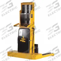BIG JOE Stacker: 2,000 lb, 57 in Max Lifting Ht, Adj Fork, 30 in L x 24 in W Fork, Adj Straddle (MPN IBH 2018-A5 w/ Adj. Straddle). Key specifications — Brand: BIG JOE; Lift Mechanism: Hydraulic; Width Across Forks: 24 in.