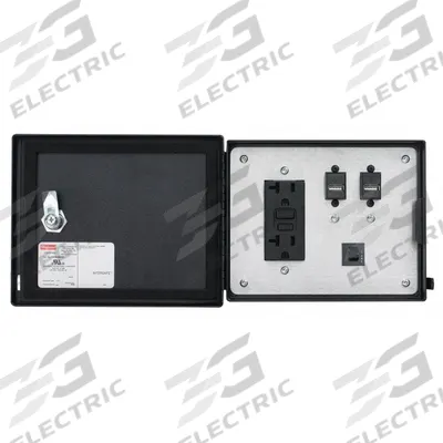 NVENT HOFFMAN Data Interface Port: Stainless Steel, 120V GFCI Receptacle/(2) USB Type A - USB Panel Interface