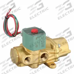 REDHAT Solenoid Valve: 4-Way, 3/8 in Pipe Size, 110V AC/120V AC, Watertight/Without Junction Box (MPN 8344G072). Key specifications — Pipe Size: 3/8 in; Voltage: 120V AC; Brand: REDHAT; Coil Enclosure: Without Junction Box.