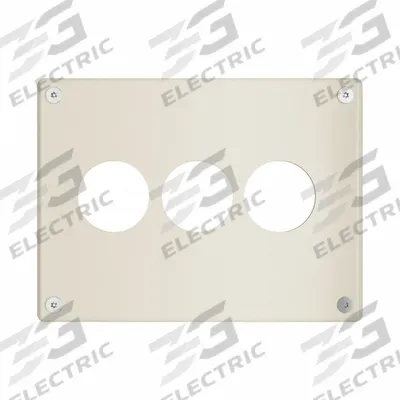 LEGRAND Wall Plate: Single Circular Opening, 3 Gang, Ivory - Tamper-Resistant Wall Plates