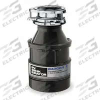 IN-SINK-ERATOR Garbage Disposal: Residential, 1/3 hp Horsepower, 26 oz Grinding Chamber Capacity (MPN BADGER 1). Key specifications — Brand: IN-SINK-ERATOR; Disposal Feed: Continuous; Grind Chamber Material: Galvanized Steel; Includes Power Cord: No; Sound Operation: Standard Operation.