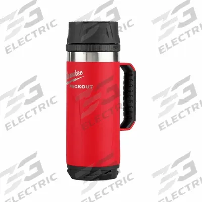 MILWAUKEE Insulated Mug: 18 oz Capacity, Red, Stainless Steel, 9 in Overall Ht - Insulated Stainless Steel Water Bottles
