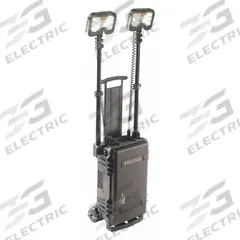 PELICAN Temporary Job Site Light: LED, 12,000 lm Max Brightness, 1 No. of Brightness Levels, IP54 (MPN 9460M). Key specifications — Operating Voltage: 12V DC; Frame Color: Black; Brand: PELICAN.