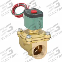 REDHAT Solenoid Valve: 2-Way, Normally Closed, 1 1/4 in Pipe Size, 120V AC, Watertight, High Flow (MPN 8210G055). Key specifications — Pipe Size: 1-1/4 in; Voltage: 120V AC; Brand: REDHAT; Coil Enclosure: Watertight.