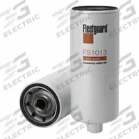 FLEETGUARD Fuel Filter: Spin-On, 11 15/16 in Overall Lg, 4 3/4 in Outside Dia, 3 13/16 in Inside Dia (MPN FS1013). Key specifications — Brand: FLEETGUARD; Media Material: Cellulose; Compatible Vehicle Type: Trucks; Compatible Vehicle Make: -.