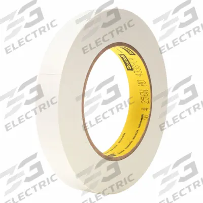 3M Paper Tape: 256, White, 3/4 in Roll Wd, 60 yd Overall Roll Lg, 6.7 mil Thick - Flatback Tape