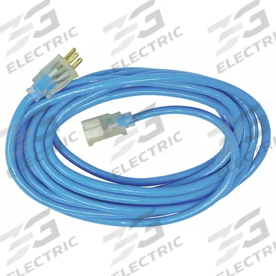 SOUTHWIRE Extension Cord: Outdoor Use, 25 ft Lg, Outlet, 5-15P, 12/3, SJTW, Blue - Outdoor Extension Cords with Single Outlet