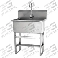 SANI-LAV Scrub Sink: 45 1/2 in Overall Ht, 22 in Bowl Lg, 10 1/2 in Bowl Dp, 0.5 gpm Flow Rate (MPN 531FA-0.5). Key specifications — Includes Side Splash: Side Splash Not Included; Power Source: AC Powered; Brand: SANI-LAV.