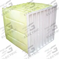 GRAINGER Pocket Air Filter: 24 in x 24 in x 24 in, MERV 14, Yellow, Synthetic, 8 Pockets (MPN 39UK58). Key specifications — Display Sell UOM: EA; Brand: GRAINGER; Media Material: Synthetic; Performance Rating: MERV 14.