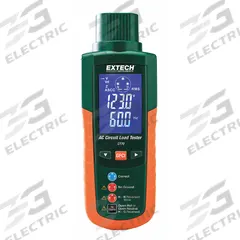 EXTECH Receptacle Tester with GFCI: 90 V AC to 240 V AC, GFCI, CAT II 300V, Digital Display, Digital (MPN CT70). Key specifications — Load Current: 12 A; Brand: EXTECH; CAT Safety Rating: CAT II 300V.