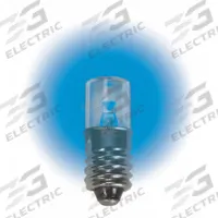 APPROVED VENDOR Compact LED Bulb: LED, Miniature Screw (E10), (T) Tubular, T3-1/4, 12.8V DC, Blue (MPN LM1012MS-B). Key specifications — Light Color: Blue; Bulb Shape: T3-1/4; Trade Number: 52, 258, 428, 144, 614, 400; Brand: APPROVED VENDOR; Voltage: 12.8V DC.