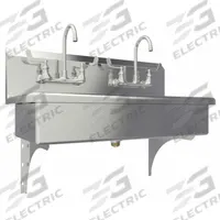 SANI-LAV Wash Station: 2 Stations, 8 in Bowl Dp, 37 in Bowl Lg, 16 1/2 in Bowl Wd, Faucet Included (MPN 54WFL). Key specifications — Includes Side Splash: Side Splash Not Included; Series: Stainless Steel Wash-Station; Brand: SANI-LAV.