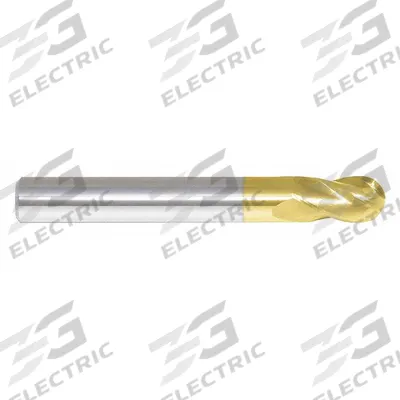 APPROVED VENDOR Ball End Mill: Carbide, TiN Coated, Double End, 4 Flute, 1/4" Mill Dia - Double-End Carbide Ball End Mills