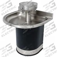 ACORN Wash Fountain: Black/Silver, Stainless Steel, Semi-Circular, 32 in Overall Wd, P-Trap Drain (MPN 3543-2-SO-DV-VPB-MXTP). Key specifications — Bowl Shape: Semi-Circular; Drain Type: P-Trap; Color: Black/Silver; Brand: ACORN; Series: 3543; Sink Material: Stainless Steel; ADA Compliant: Not ADA Compliant.