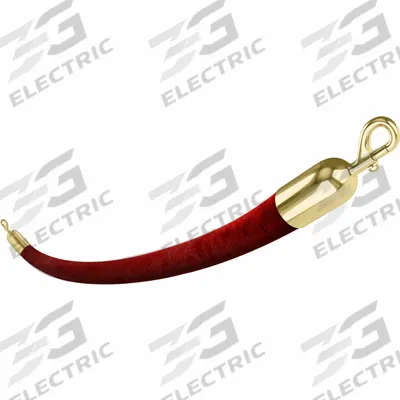 VISIONTRON Barrier Rope: Red, 6 ft Overall Lg, Velvet - Barrier Ropes