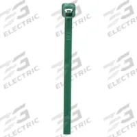 GRAINGER Cable Tie: 4 in Nominal Lg, 7/8 in Nominal Max. Bundle Dia., 0.1 in Wd, Green, 100 PK (MPN 36J208). Key specifications — Brand: GRAINGER; Outdoor Use: No; Color: Green.