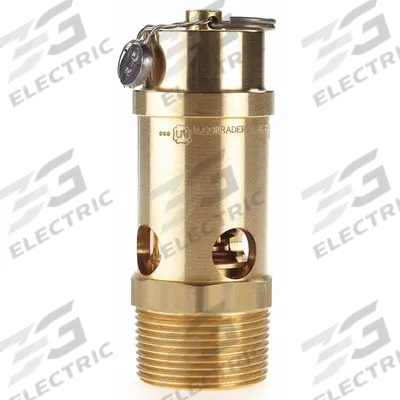 CONRADER Safety Valve: Soft Seat, 1 1/4 in (M)NPT Inlet (In.), 75 psi Preset Setting (PSI) - Soft Seat Pneumatic Safety Valves