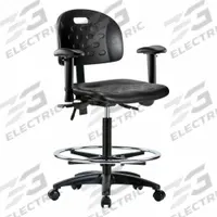 Ergonomic Chair: Polyurethane, Arms Included, Ht Range 24 1/4 in to 34 in, 18 in Seat Wd, Adj, Black (MPN BR-HPHBCH-RG-T1-A1-CF-RC-BLK). Key specifications — Foot Support: Yes; Back Tilt Backward: 13.5°; Back Tilt Forward: 10.5°; Base Material: Nylon; Brand: APPROVED VENDOR; Product Type: Ergonomic Chair; ESD-Safe: Not ESD Safe; Seat Tilt Backward: 3°.