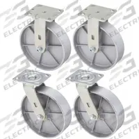 APPROVED VENDOR Plate Casters: Rigid/Swivel, Side Brake, Steel, 8 in Wheel Dia, 2 in Wheel Wd, 4 PK (MPN 8802). Key specifications — Wheel Bearing Type: Roller; Wheel/Tread Color: Gray; Brand: APPROVED VENDOR; Caster Type: Rigid.