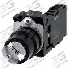 SIEMENS Selector Switch: 2 Position, 22 mm Panel Mounting Size, 1NO/1NC, Series 3SU1100 (MPN 3SU1100-4BF11-1FA0). Key specifications — Manufacturer Part Number: 3SU1100-4BF11-1FA0; Brand: SIEMENS; Switch Action: Maintained/Maintained; Contact Form: 1NO/1NC; Key Removal Position: Any Position.