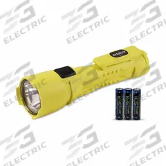 KOEHLER BRIGHTSTAR Flashlight: 325 lm, 7 hr Run Time at Max Brightness, 236 m Max Beam, Yellow (MPN 60170-B). Key specifications — Brand: KOEHLER BRIGHTSTAR; Battery Requirements - Broad: Includes 3 AA.