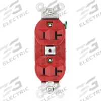 BRYANT Receptacle: Duplex, 5-20, Red, 125V AC, 20 A, 2 Pole / 3 Wire (MPN 5362BRED)