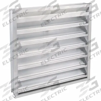 Dayton 24"H 27"W Drnbl Extrd Alu Combo Dmpr: Hat Channel, 29 1/2 in H, 29 1/2 in W - Combination Dampers & Louvers with Drainable Blades