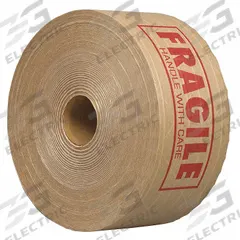 TAPECASE Water-Activated Tape: 5.7 mil Tape Thick, 3 in x 450 ft, 150KPT-2, Kraft (MPN 15C805). Key specifications — Tape Series: 150KPT-2; Brand: TAPECASE; Message: Fragile Handle with Care.